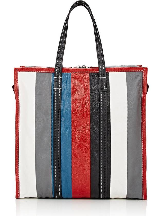 Luxury Balenciaga Trending 2026 Bazar Striped Shopper Medium Tote Bag
