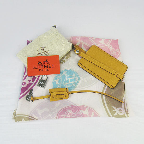 Luxury Hermes Togo leather handbag H2802 yellow
