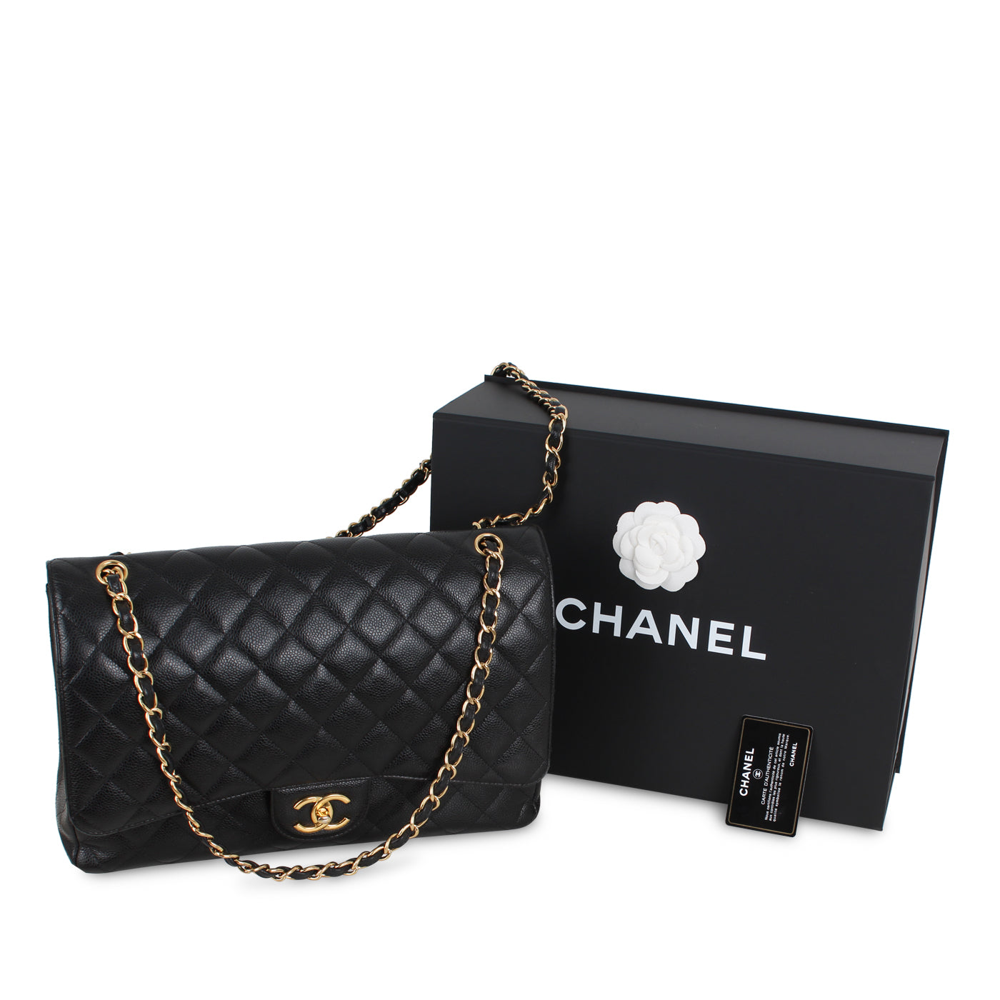 Chanel Classic Flap Bag - Black Maxi