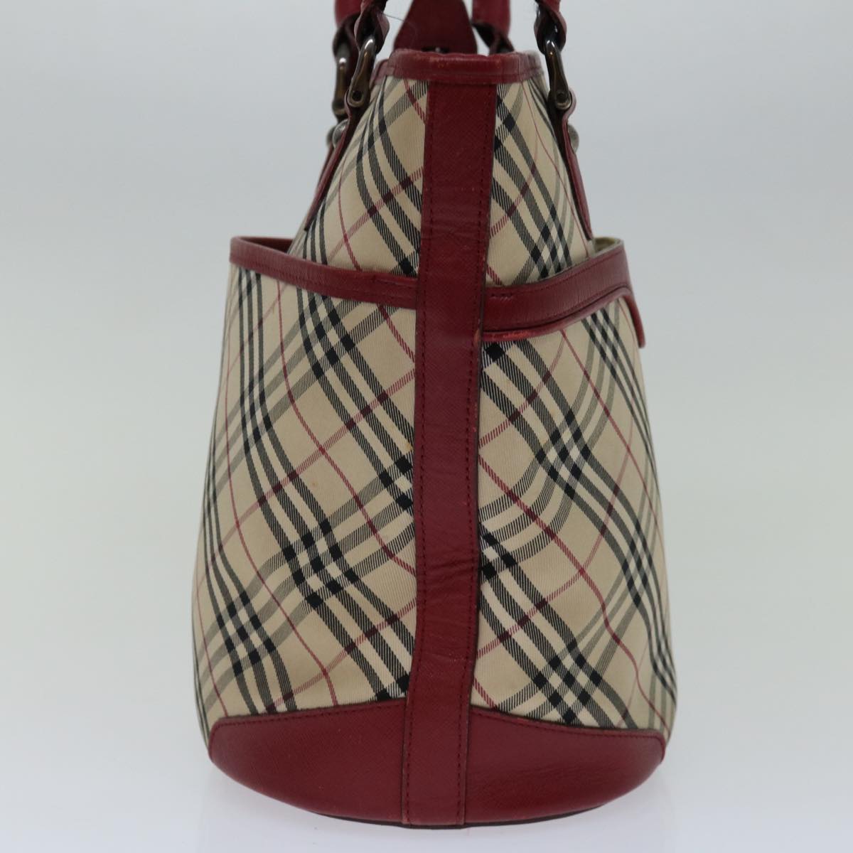 Luxury Burberry Nova Check Shoulder Bag Canvas Beige Auth bs13392
