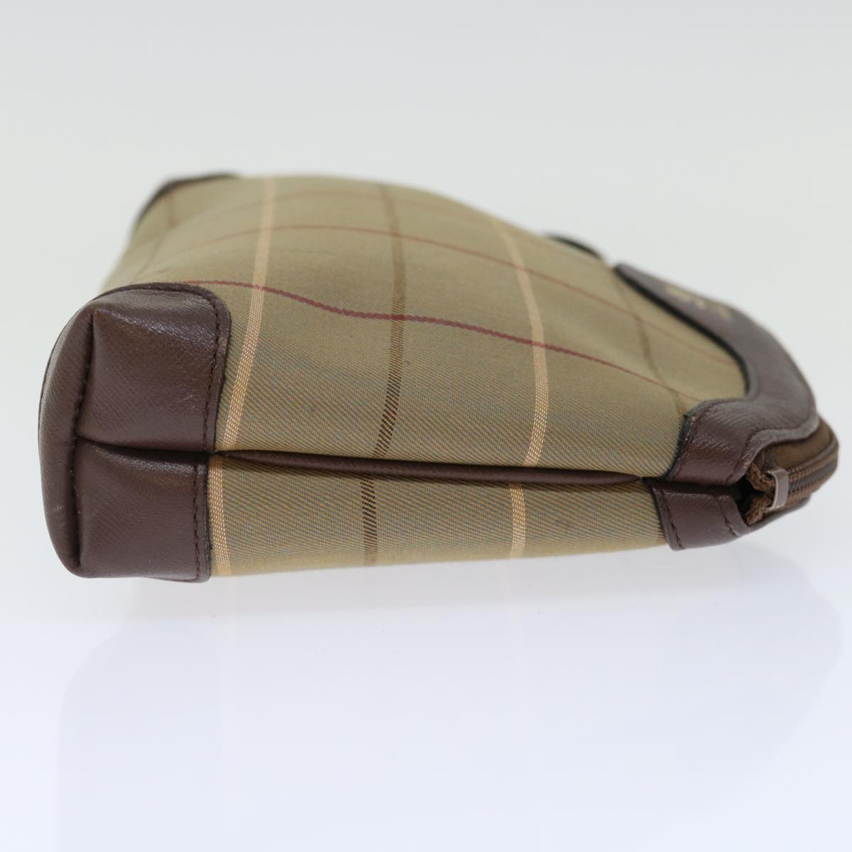 Luxury BurberrySs Nova Check Clutch Bag Canvas Brown Auth bs13397