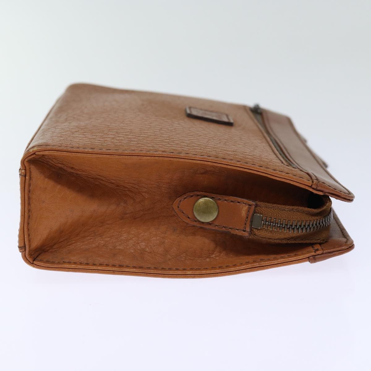 Luxury BurberrySs Clutch Bag Leather Brown Auth bs14286