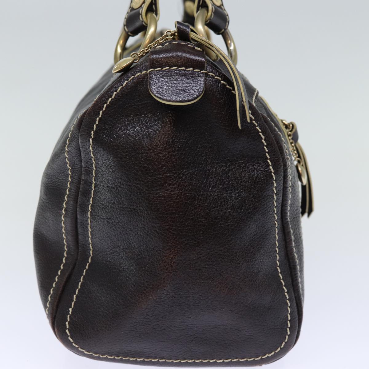 Luxury CELINE Hand Bag Leather Brown 14296