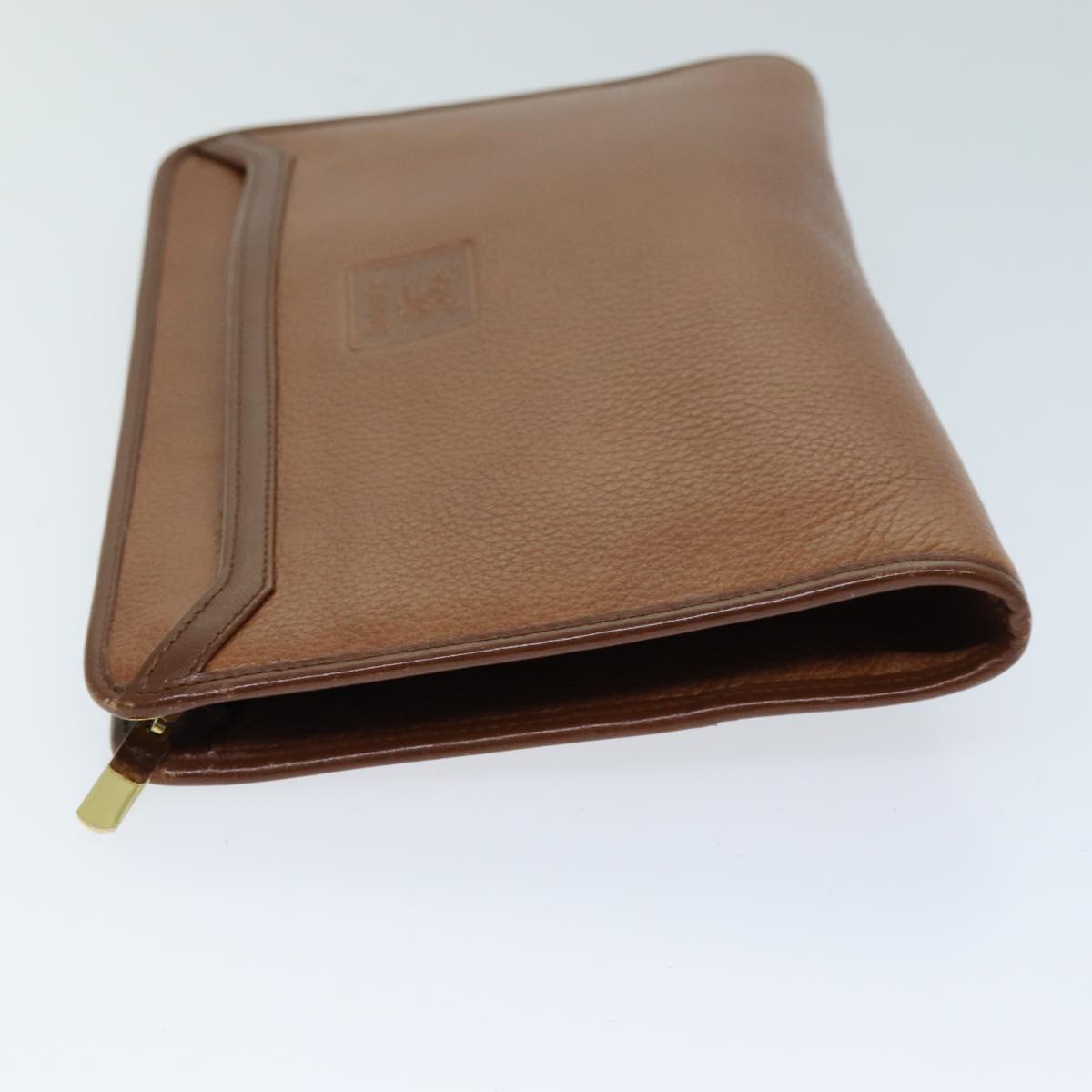 Luxury BurberrySs Clutch Bag Leather Brown Auth bs14350