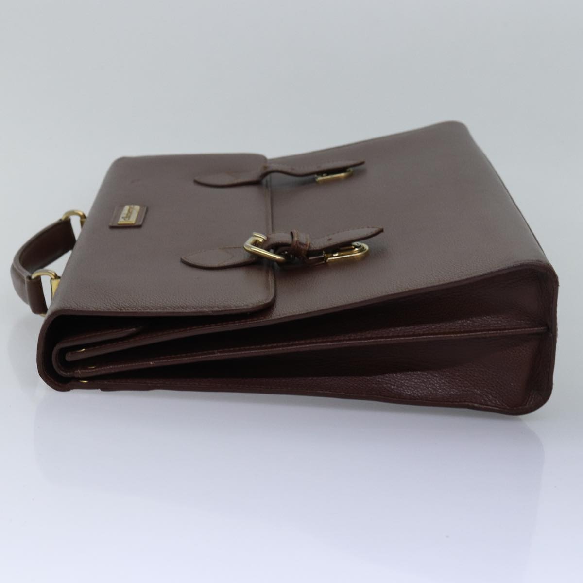 Luxury BurberrySs Hand Bag Leather Brown Auth bs14914