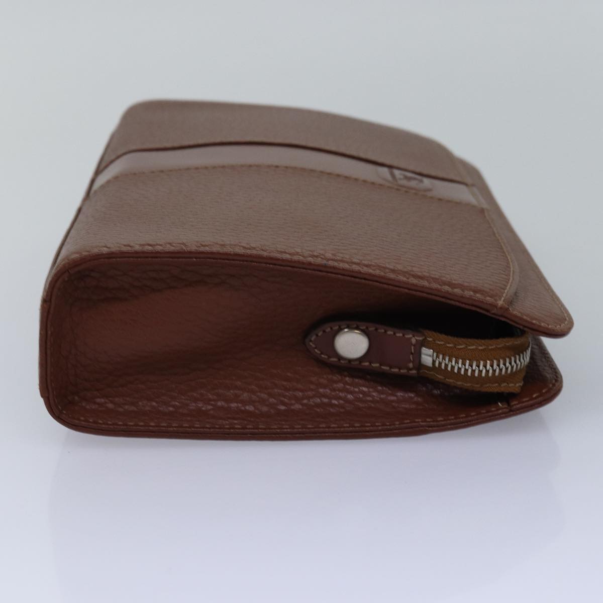 Luxury BurberrySs Clutch Bag Leather Brown Auth bs15138