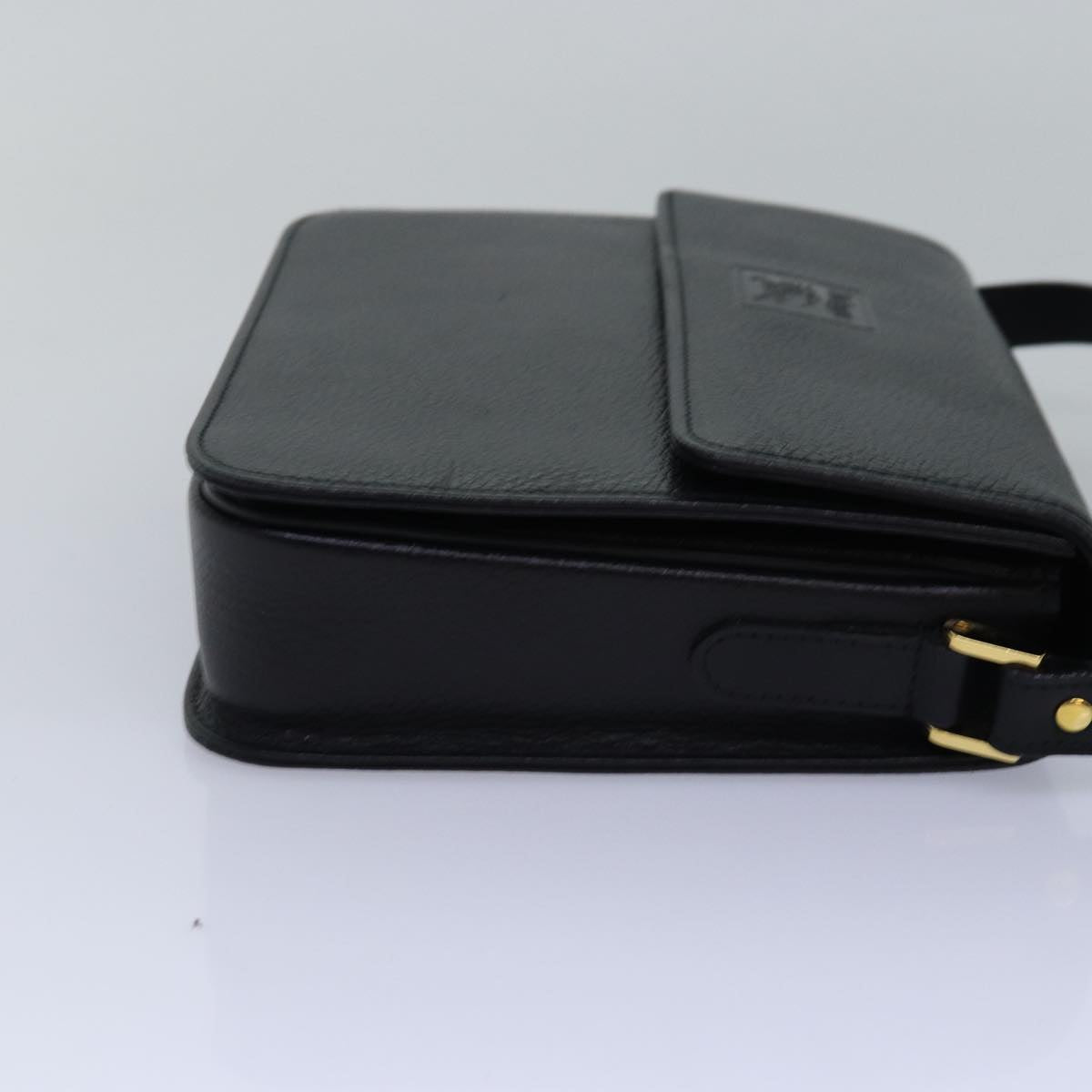 Luxury BurberrySs Shoulder Bag Leather Black Auth bs15151