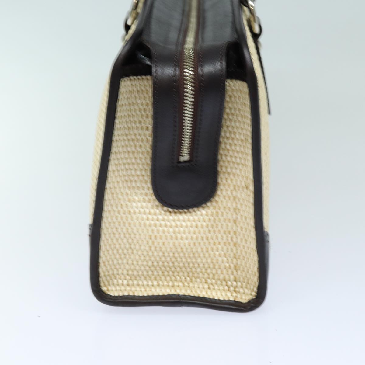 Luxury Burberry Tote Bag Straw Beige Auth bs16018