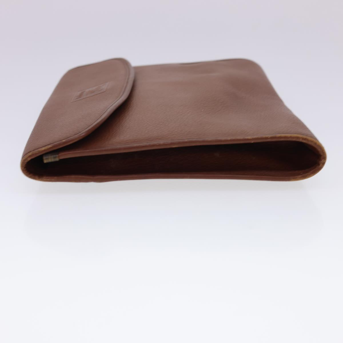 Luxury BurberrySs Clutch Bag Leather 2Set Brown Black Auth bs4863