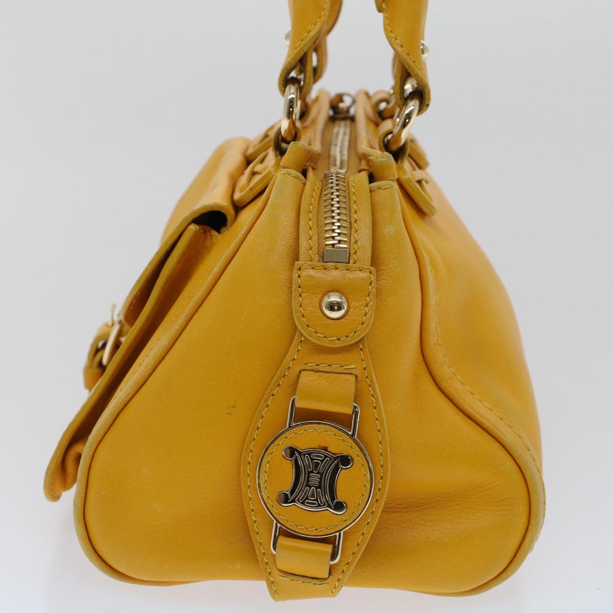 Luxury CELINE Hand Bag Leather Yellow 7391