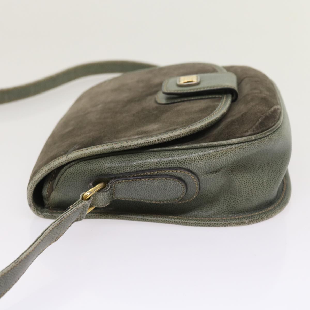 Luxury CELINE Shoulder Bag Suede Gray 8616