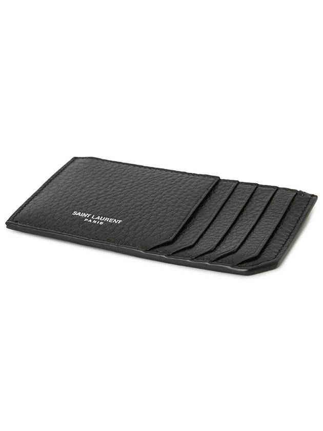 Luxury Saint Laurent Trending 2025 Paris Fragment Zippered Leather Card Wallet Black
