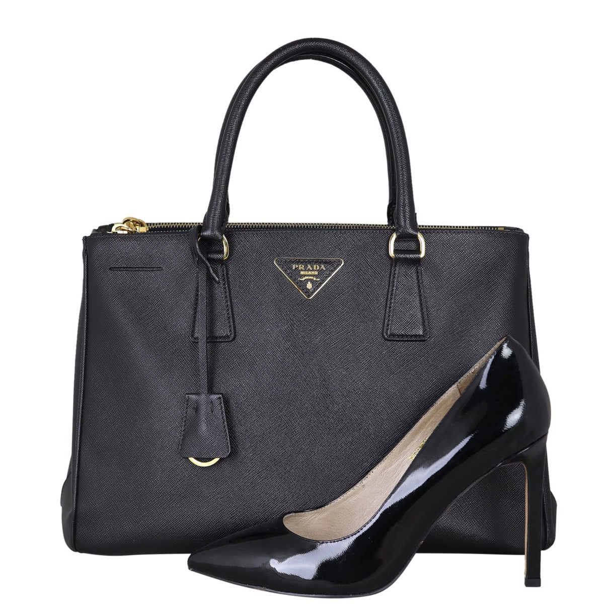 Prada Saffiano Lux Galleria Double Zip Tote Medium