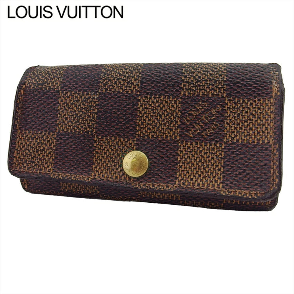 LOUIS VUITTON Key case Key holder N62631 Brown beige gold Multicles4