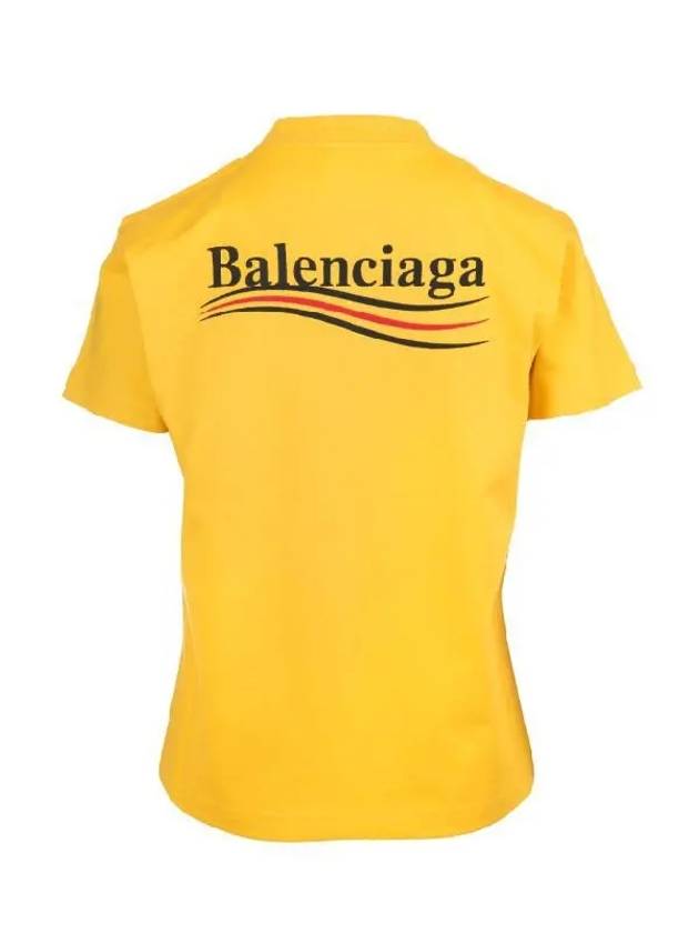 Luxury Balenciaga Trending 2026 Wave Logo Slim Fit Short Sleeve T-Shirt Yellow