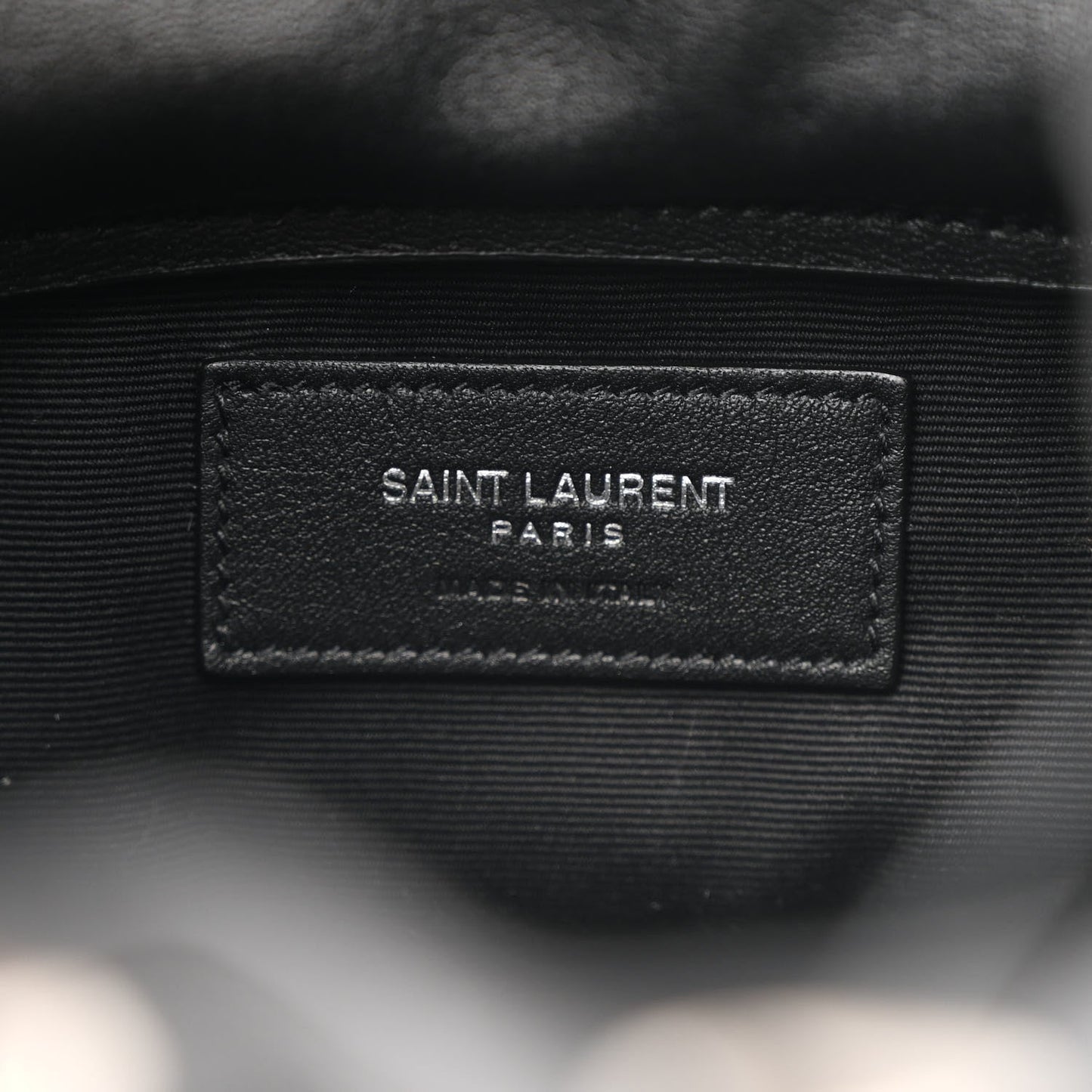 Saint Laurent Smooth Calfskin Studded Small Bahia Drawstring Bucket Bag Black