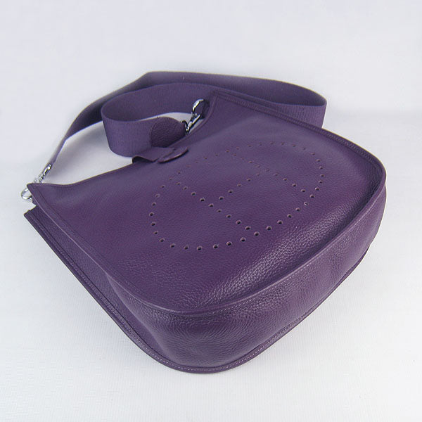 Luxury Hermes Evelyne I handbag H6309 purple silver