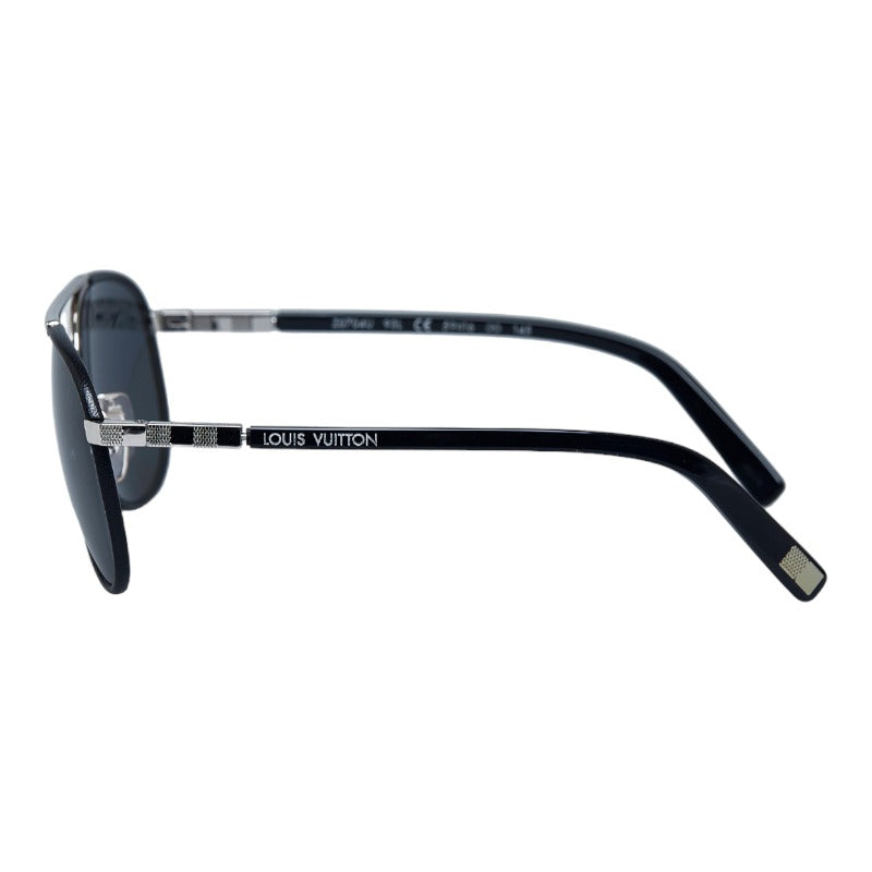 Louis Vuitton Attraction Pilot Sunscreen Z0704U Black Silver Metal Leather Louis Vuitton