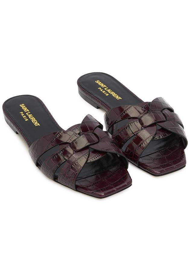 Luxury Saint Laurent Trending 2025 Women's Tribute Slippers Burgundy