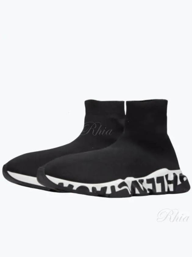 Luxury Balenciaga Trending 2026 Speed Midsole Graffiti High Top Sneakers White Black