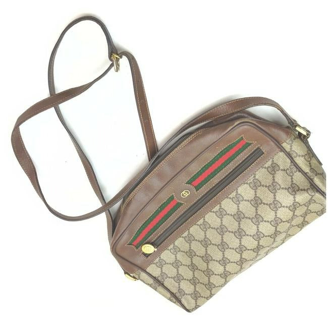 Gucci Leather Canvas Shoulder Bag