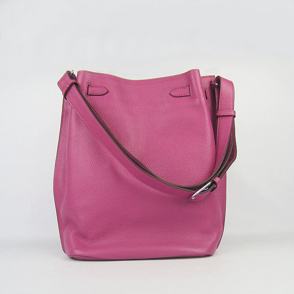 Luxury Hermes Nappa Leather Shoulder Bag H2804 peach Silver