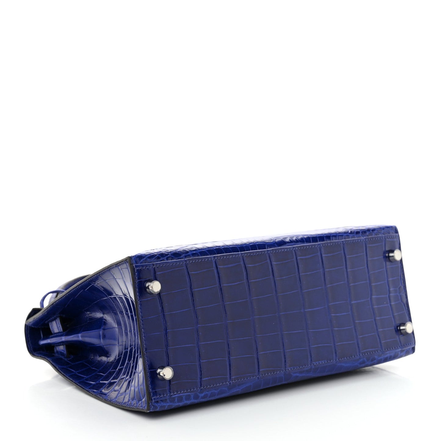 Hermes Shiny Niloticus Crocodile Kelly Sellier 28 Bleu Electrique