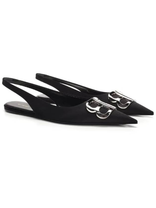 Luxury Balenciaga Trending 2026 BB Logo Slingback Flat Black