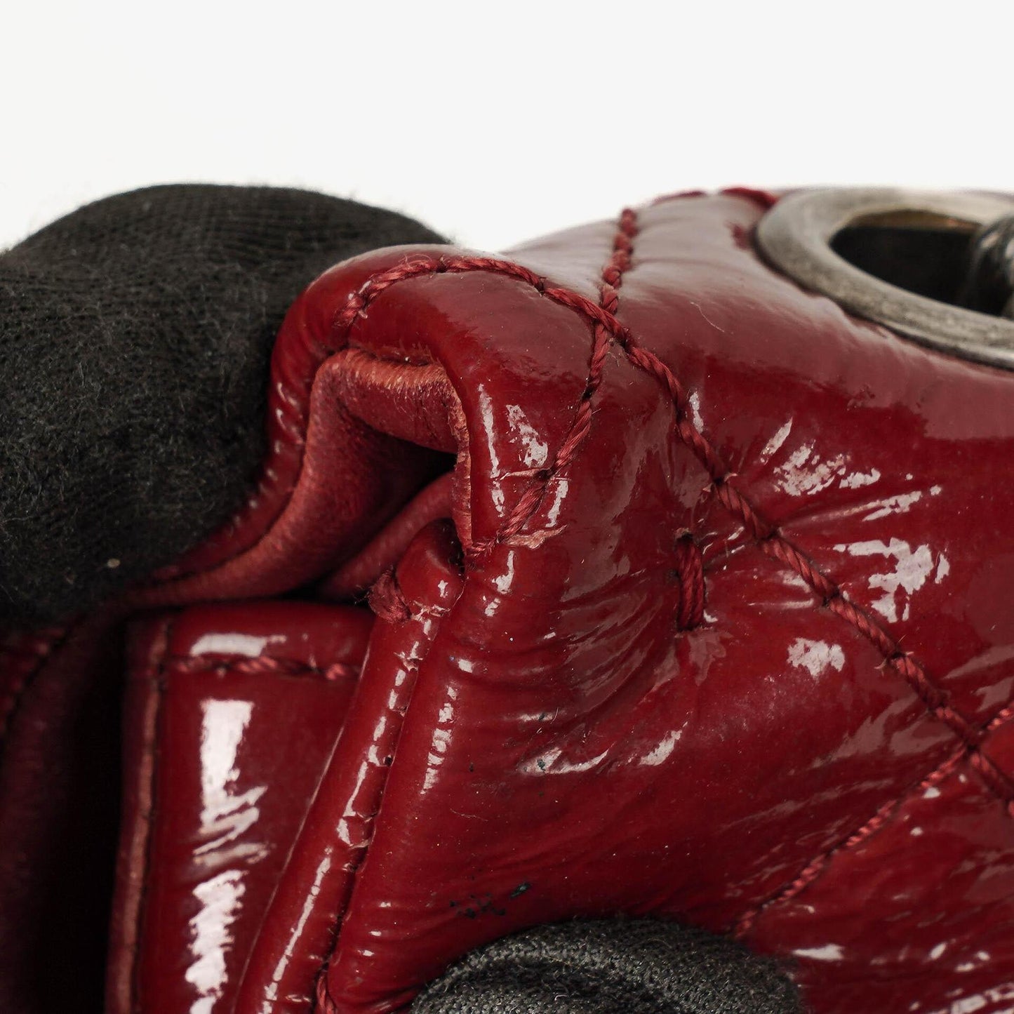 Chanel 2.55 226 Reissue Red Crinkled Patent Leather Flap Bag With Ruthenium Hardware