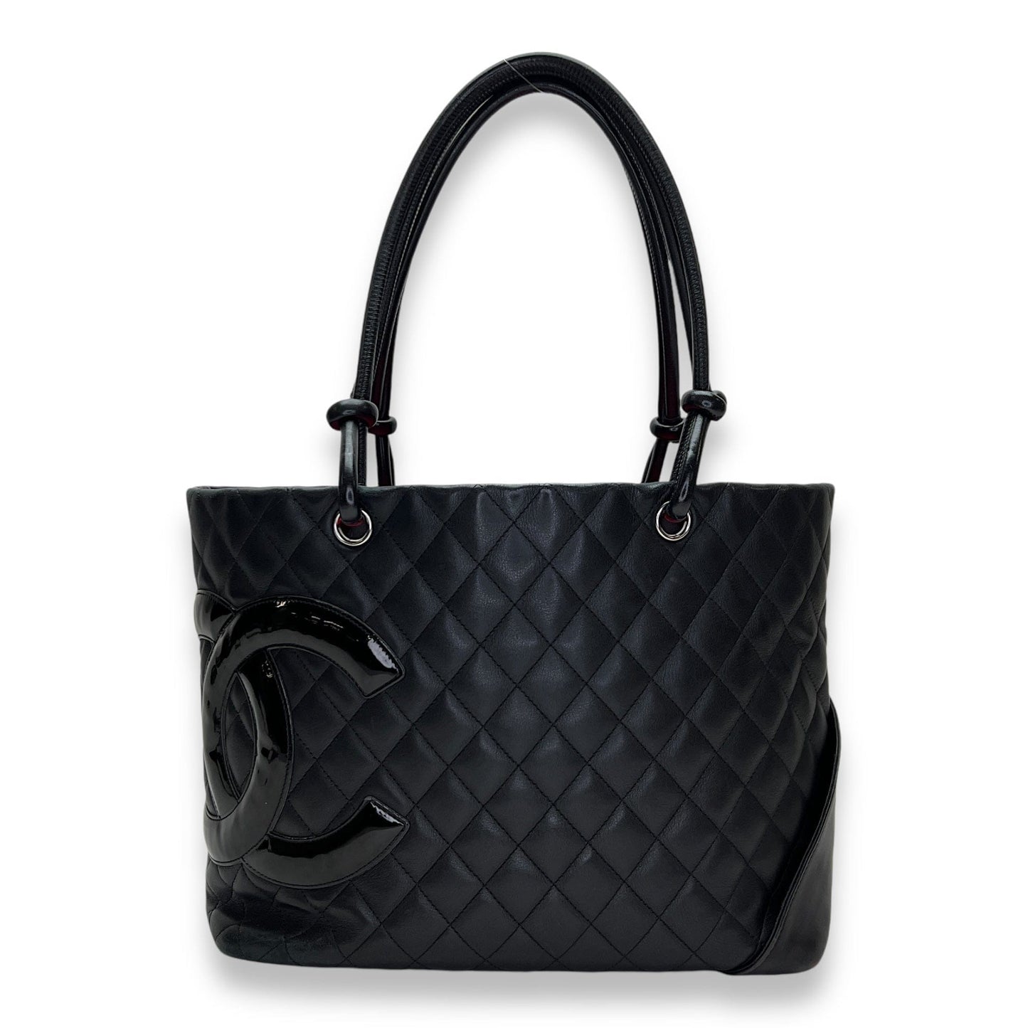 Chanel Cambon Tote Bag Black in Lambskin , Silver Hardware S2408-000529CH