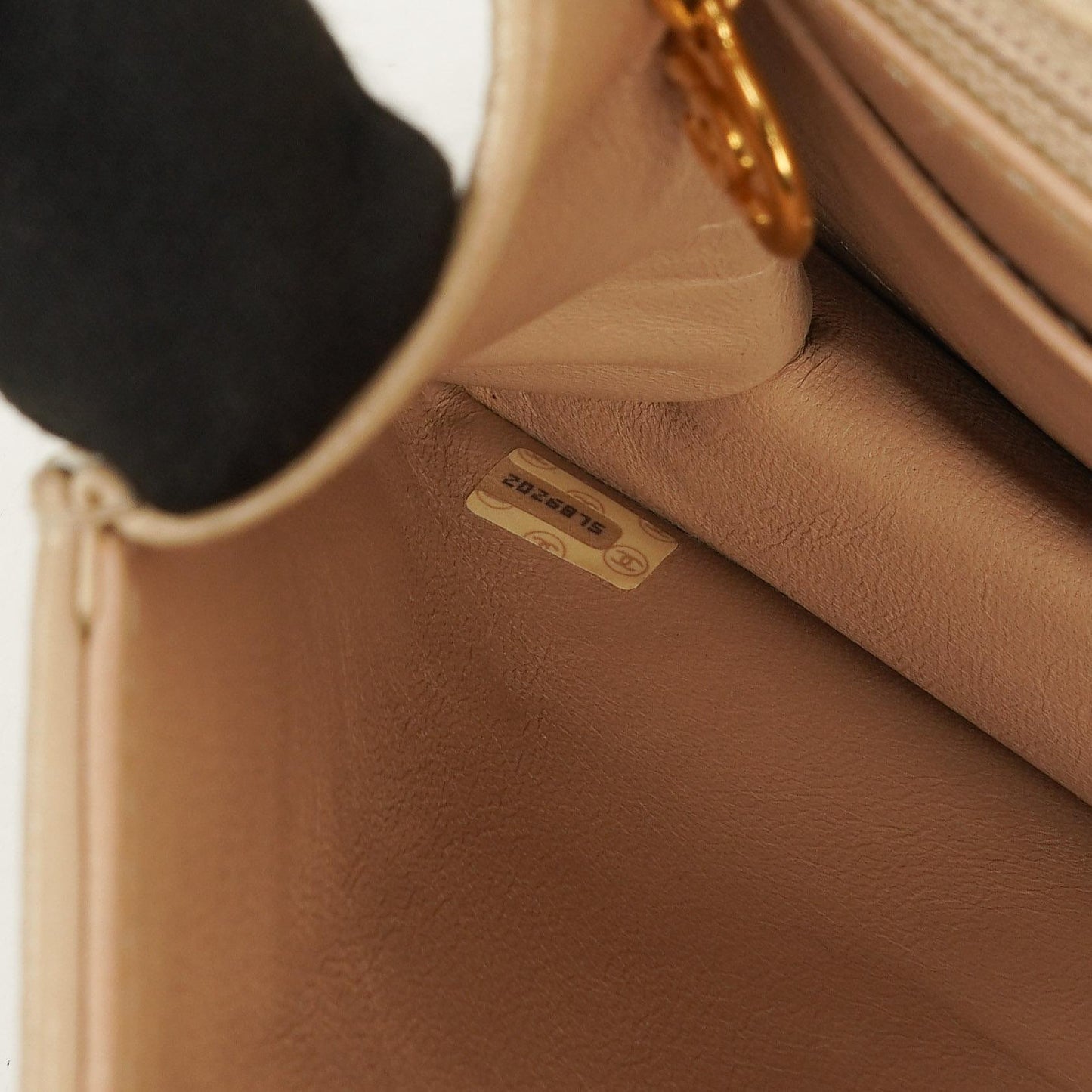 Chanel Beige Quilted Lambskin Flap Crossbody Bag