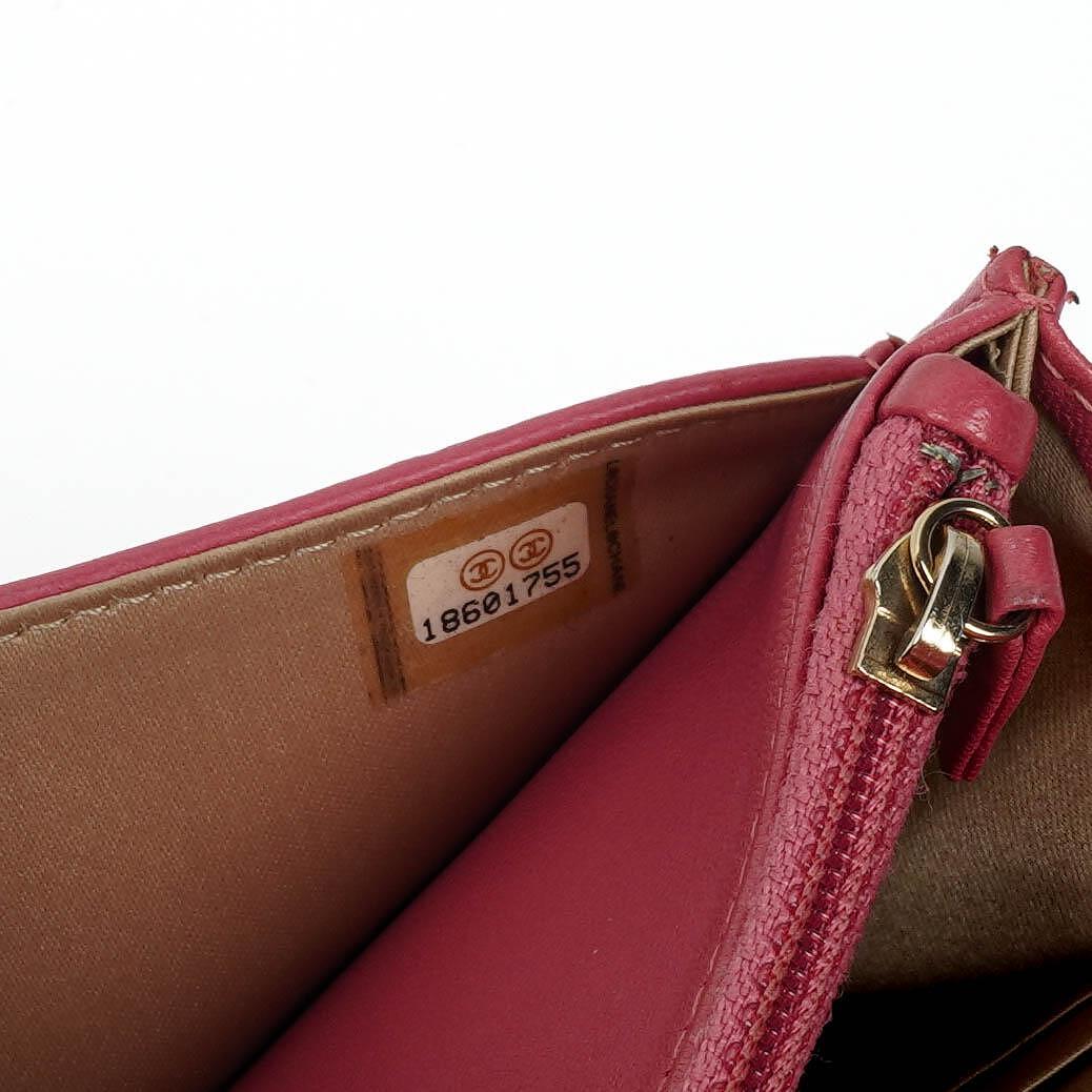 Chanel Camelia Pink Embossed Lambskin Wallet On Chain WOC