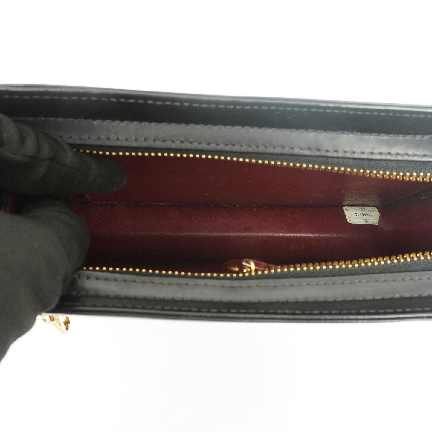 Chanel CC Black Leather Wristlet Bag 24K Gold-Plated Hardware, 1996-1997