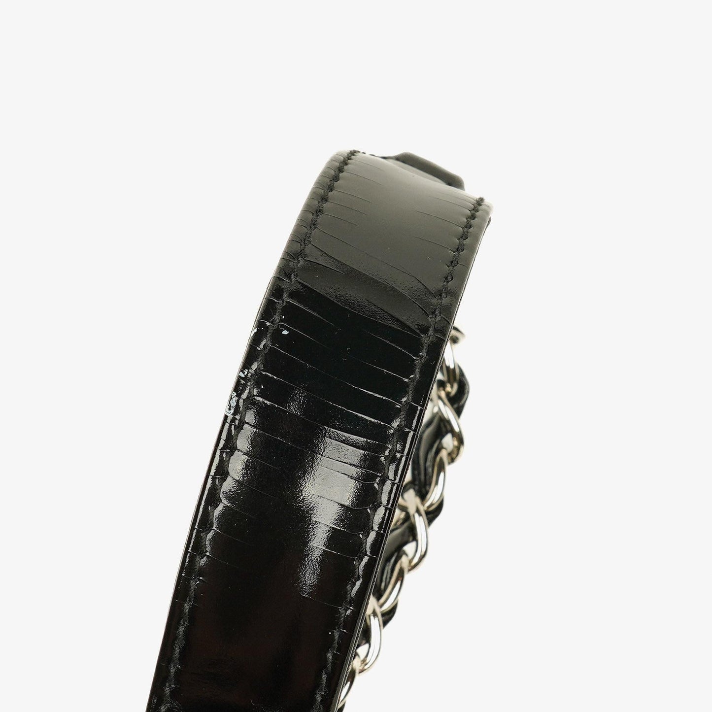 Chanel CC Square Black Patent Leather Flap Bag