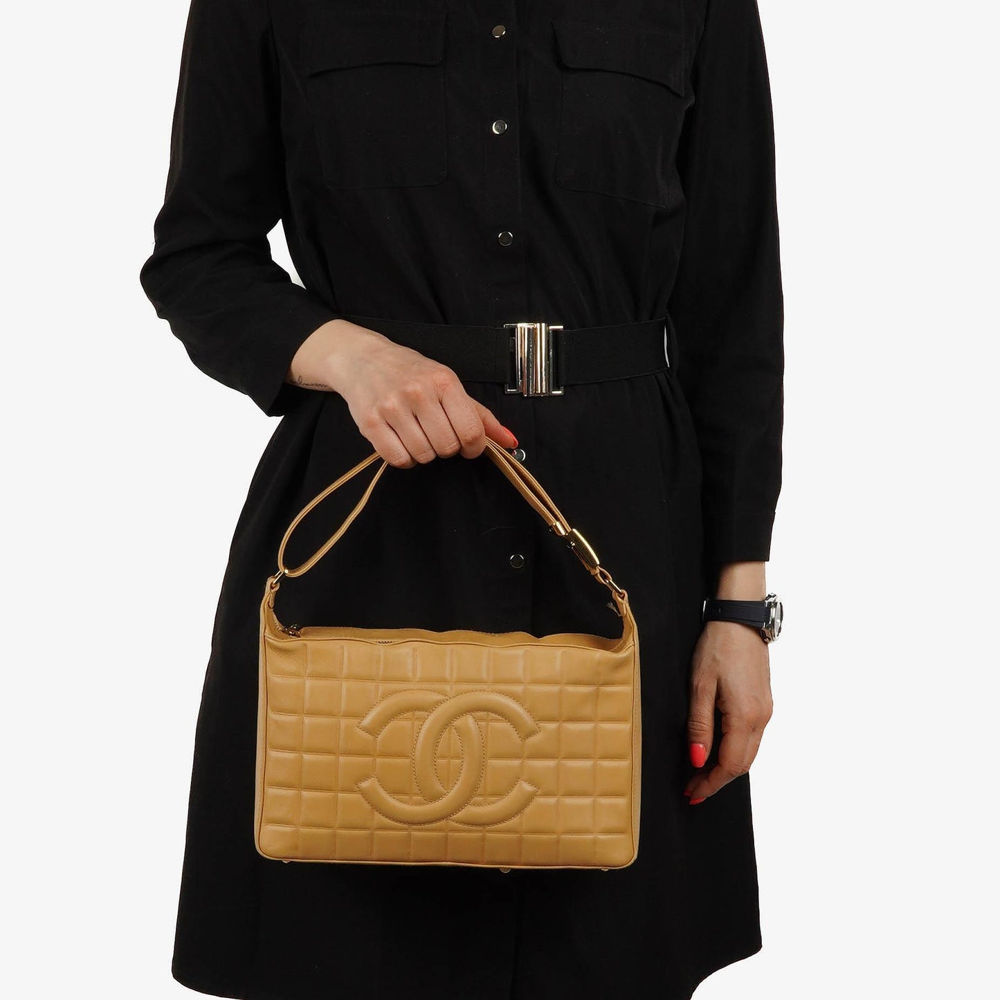 Chanel Chocolate Bar Lambskin Shoulder Bag