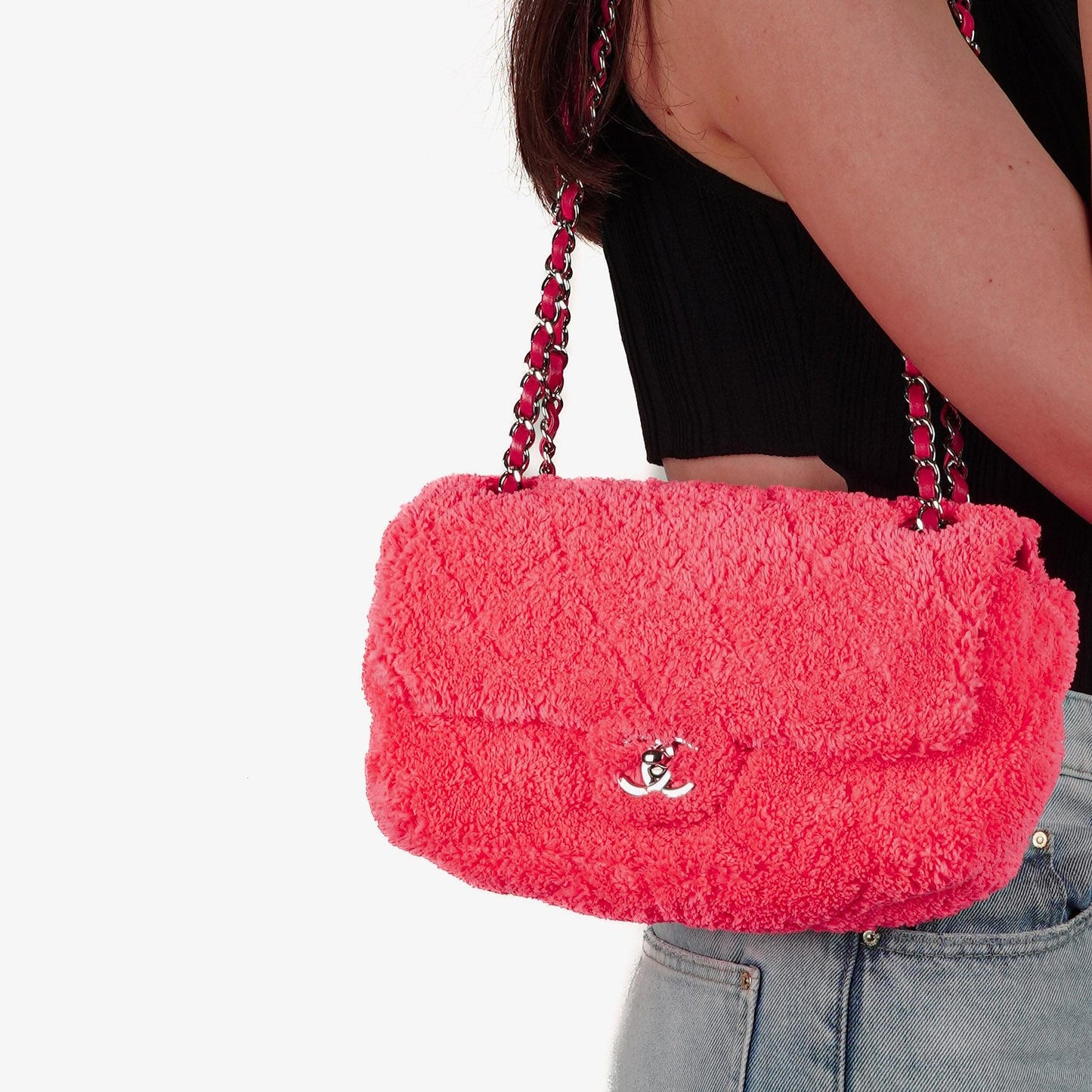 Chanel Medium Quilted Terry Cloth Coco Beach Flap Bag