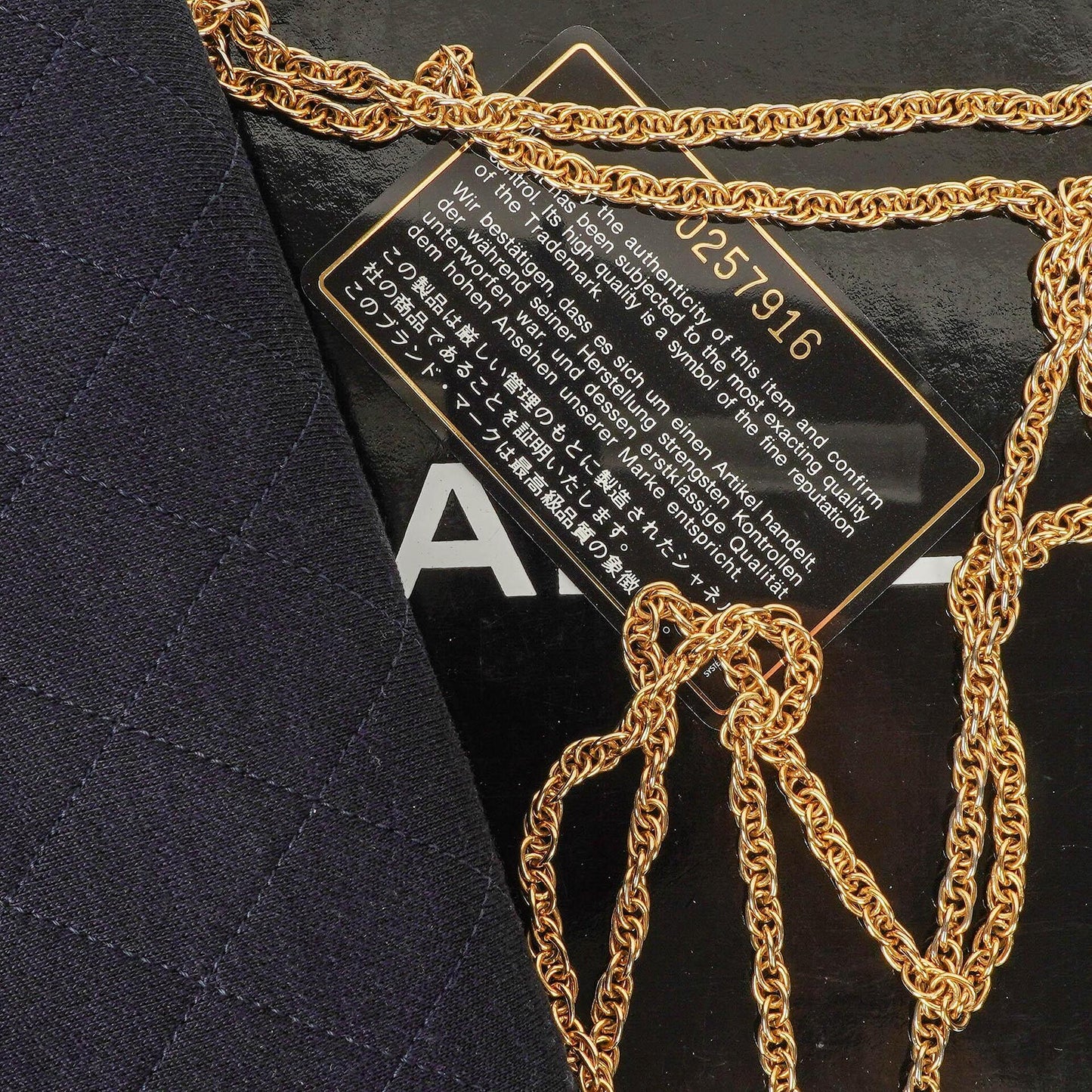 Chanel Mini Flap Navy Jersey With 24K Gold-Plated Hardware