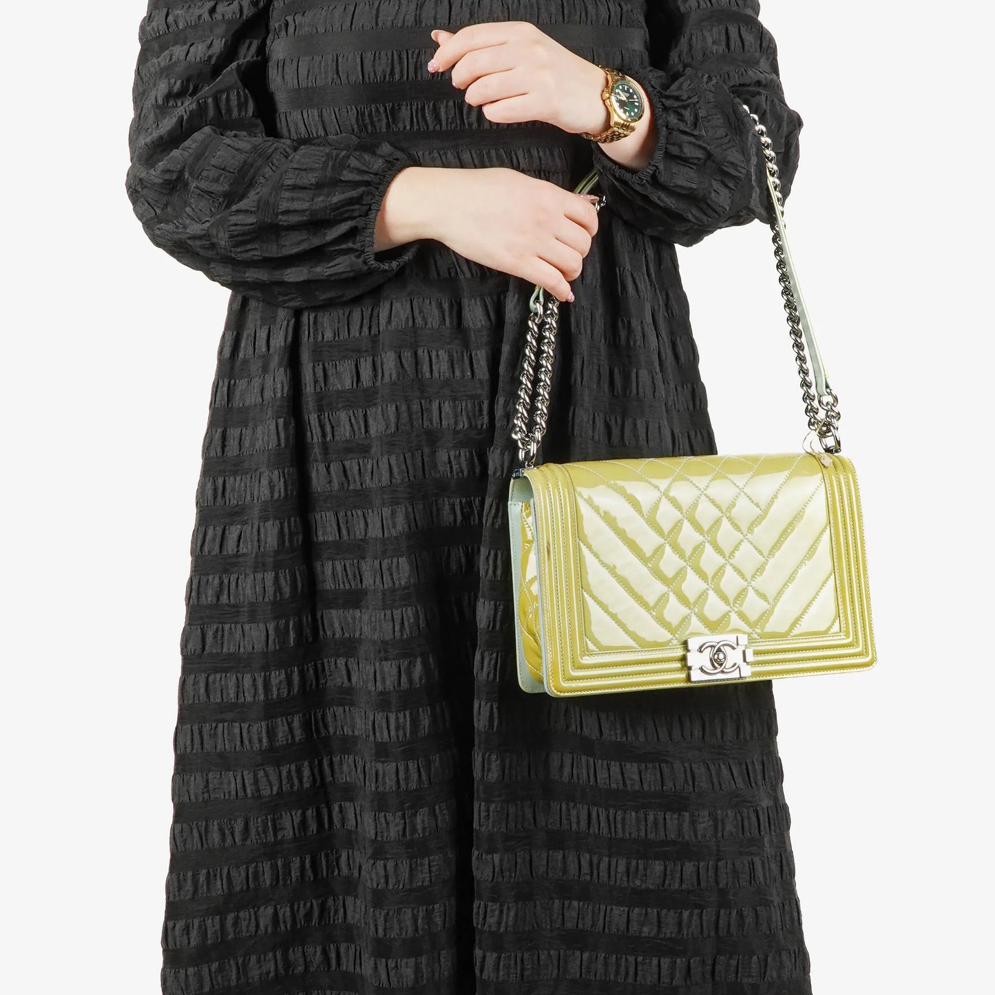 Chanel Patent Leather Boy Flap Bag