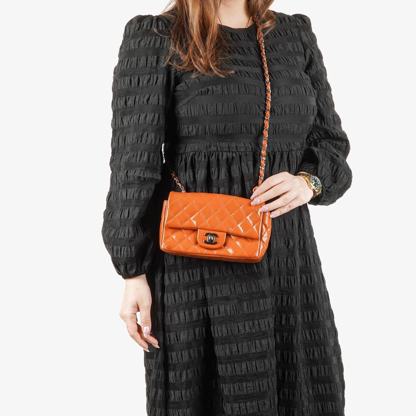 Chanel Small Classic Single Flap Bag Quilted Patent Leather With Silver-Tone Hardware