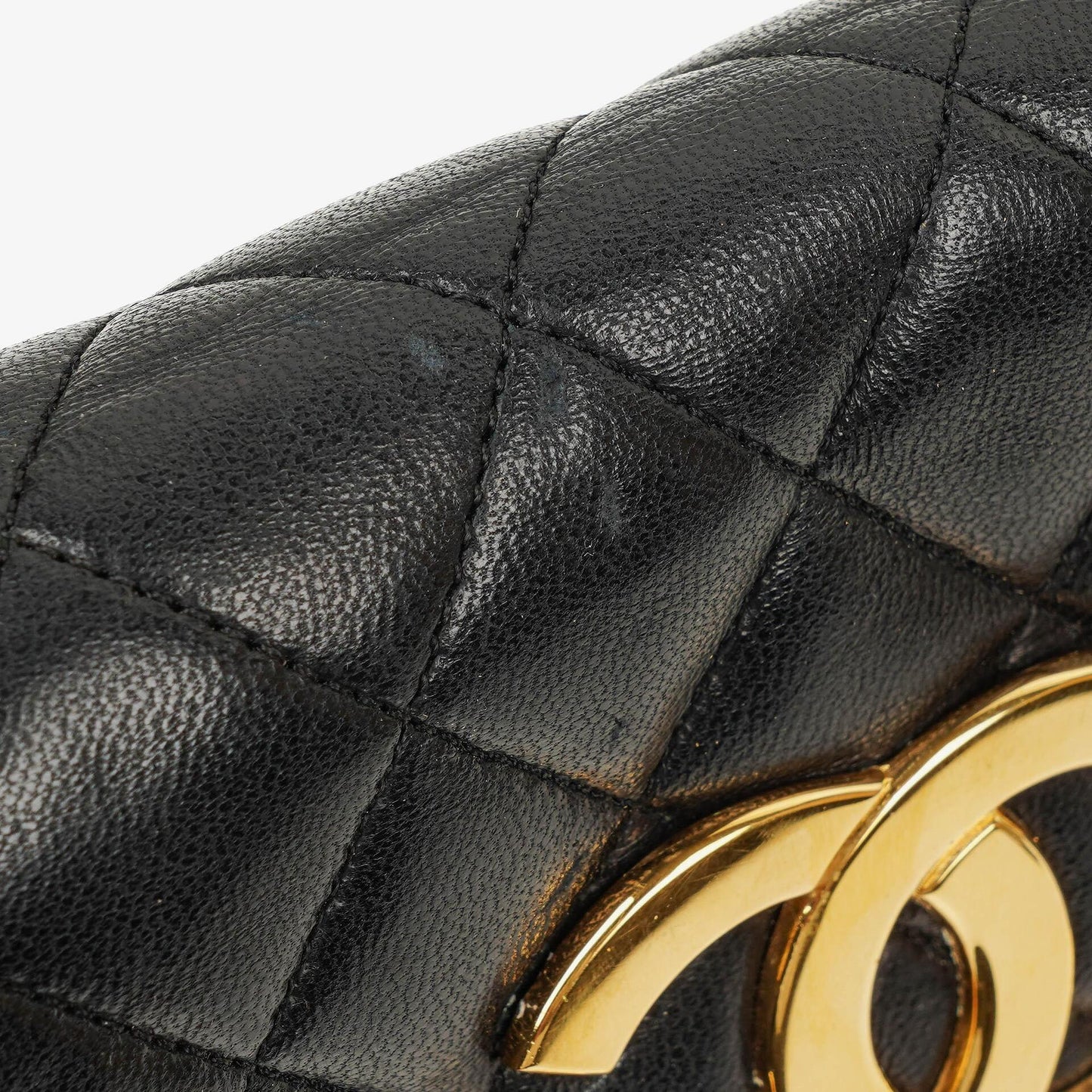 Chanel Maxi CC Logo Black Quilted Lambskin Small Single Flap Bag