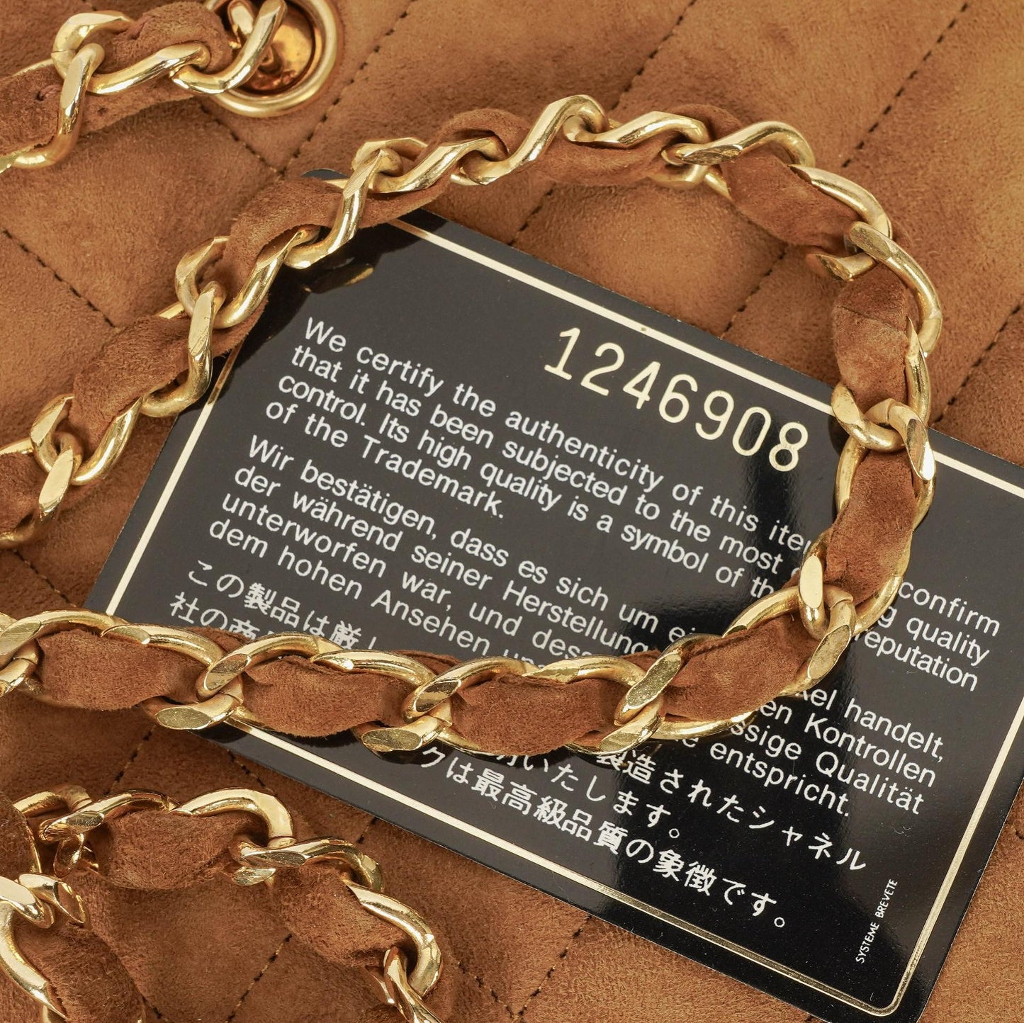 Chanel Suede Half Moon Brown Shoulder Bag