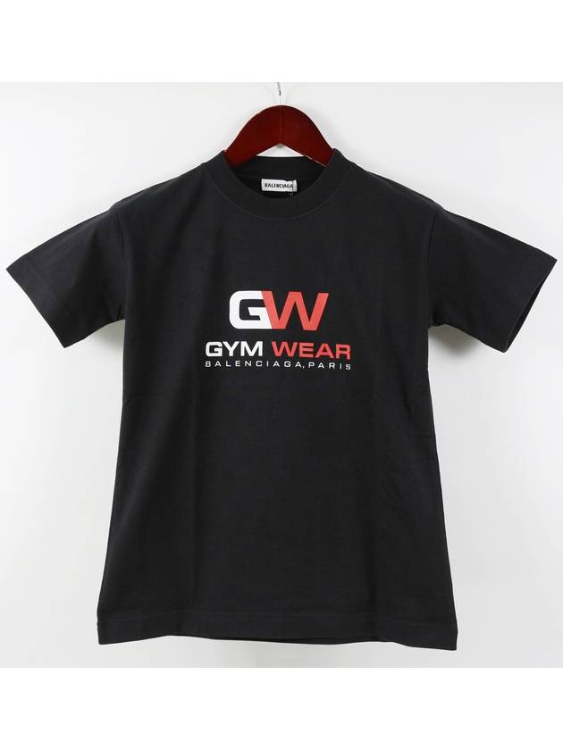 Luxury Balenciaga Trending 2026 Gymwear Logo Cotton Short Sleeve T-Shirt Black