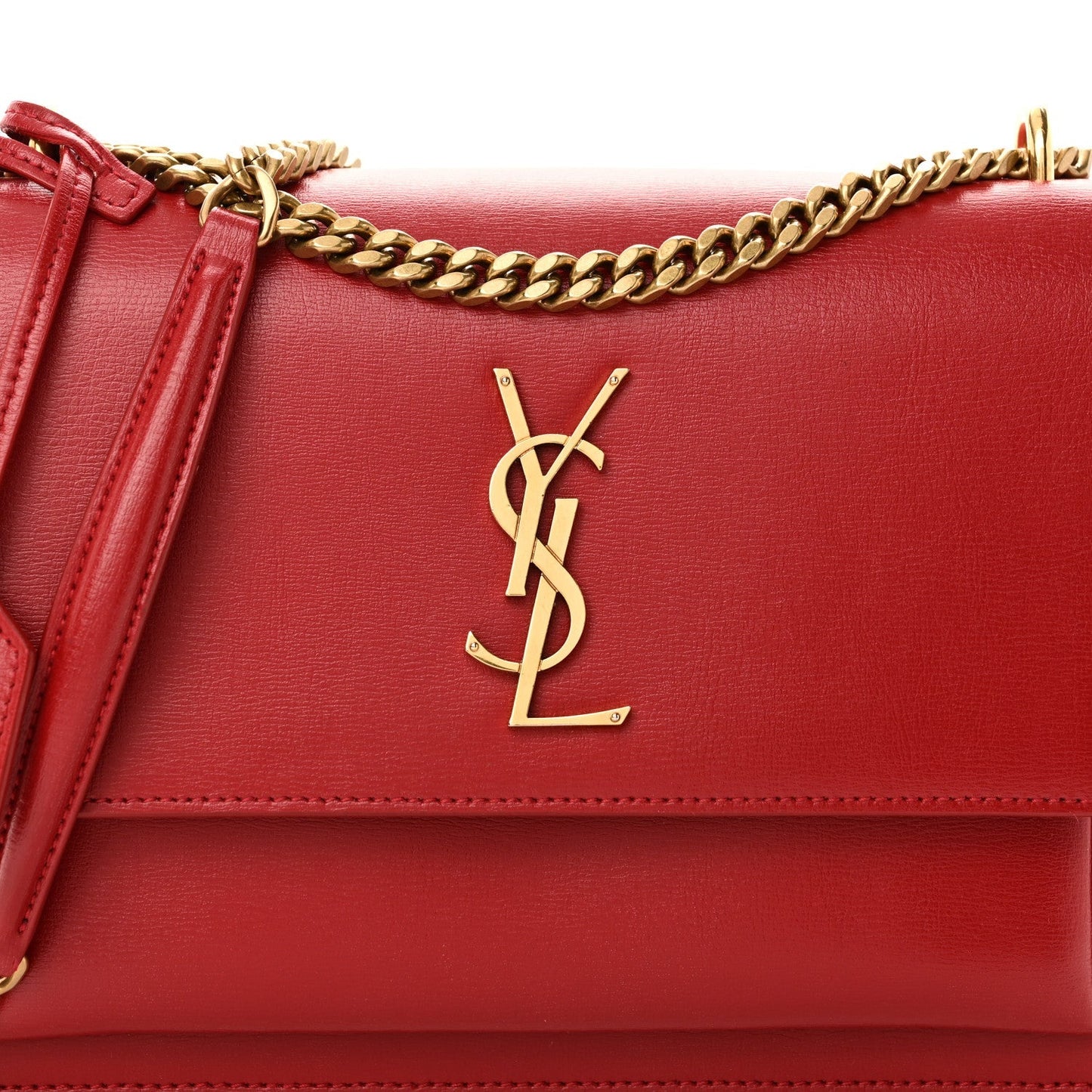 Saint Laurent Calfskin Medium Monogram Sunset Rouge Eros