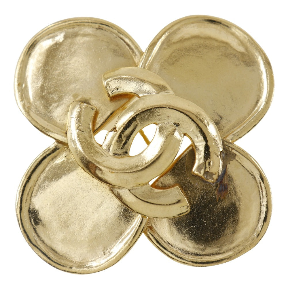 Chanel CHANEL Clover Brooch G 1996 96P 28.8g Clover