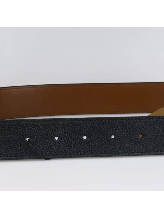 Luxury Burberry Reversible Monogram Leather Belt Black