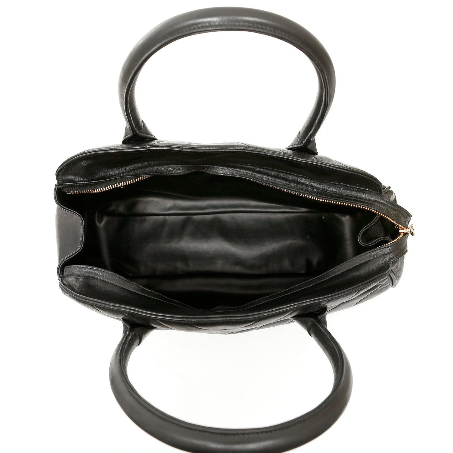 Chanel Black Chevron Leather Day Bag