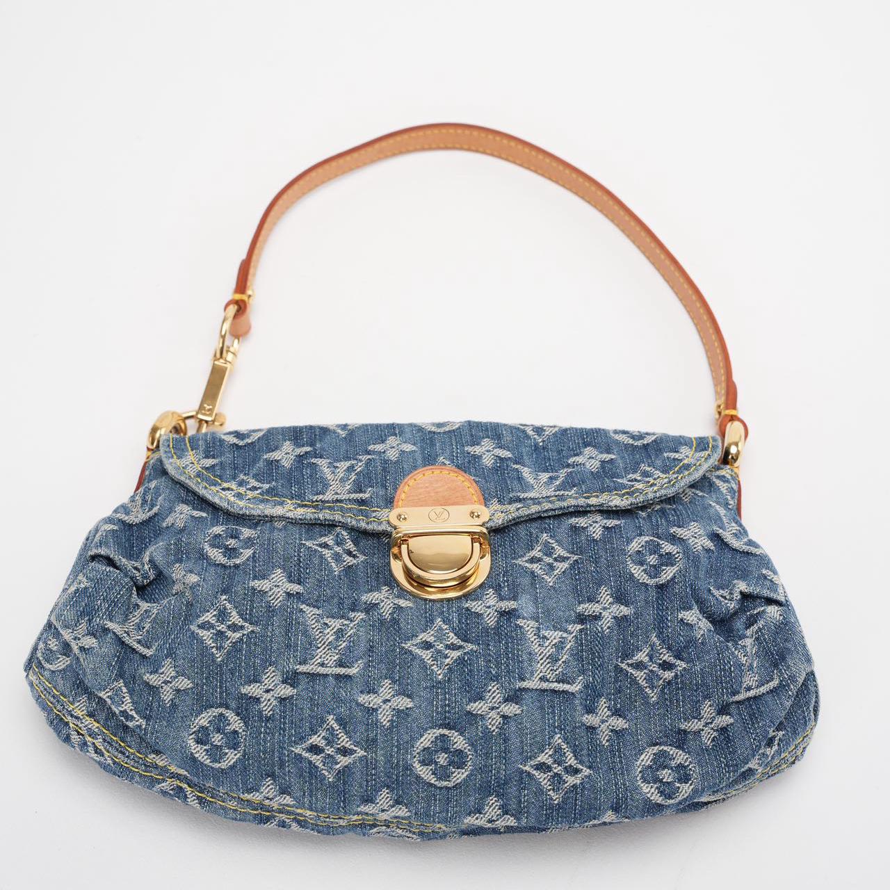 Louis Vuitton Pleaty Monogram Mini Denim Handbag