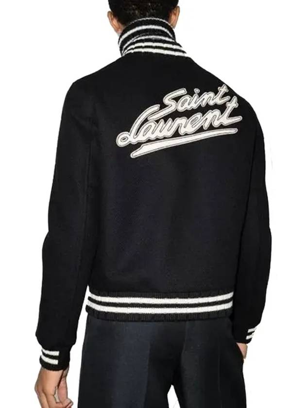 Luxury Saint Laurent Trending 2025 Teddy Wool Bomber Jacket Black