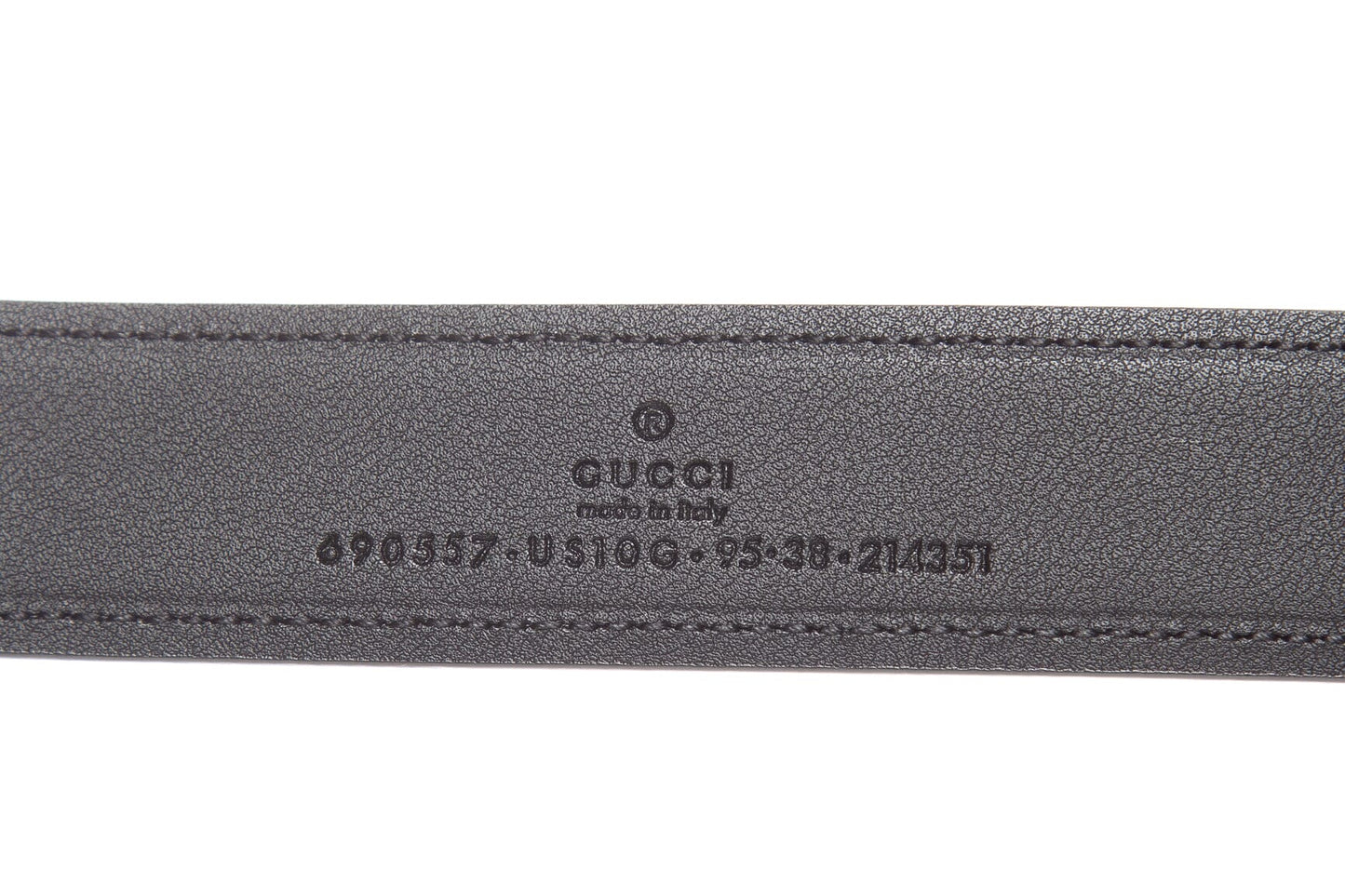 Gucci Black Interlocking G Logo Leather Belt SZ 95/38