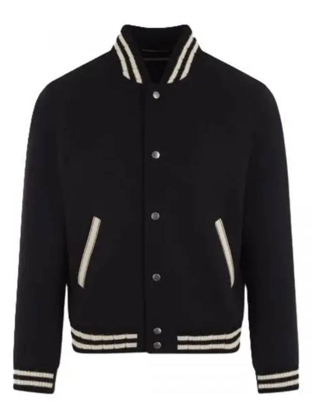 Luxury Saint Laurent Trending 2025 Teddy Wool Bomber Jacket Black